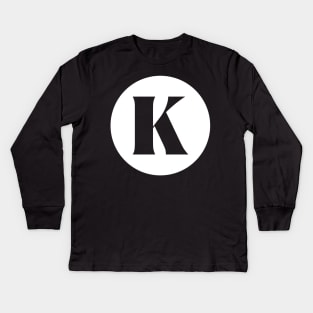 K (Letter Initial Monogram) Kids Long Sleeve T-Shirt